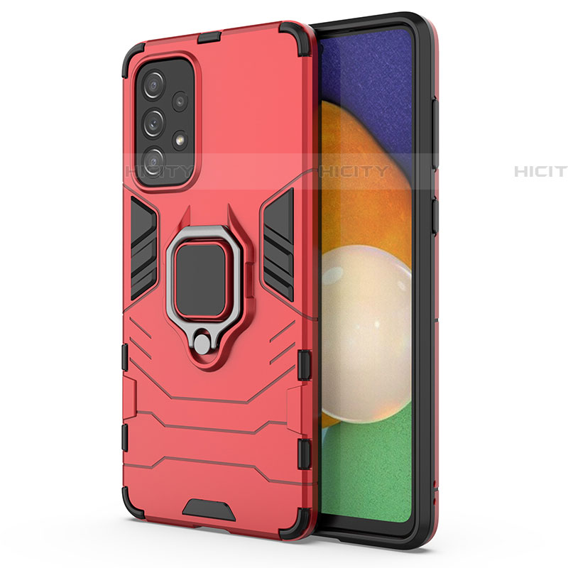 Custodia Silicone e Plastica Opaca Cover con Magnetico Anello Supporto S01 per Samsung Galaxy A73 5G