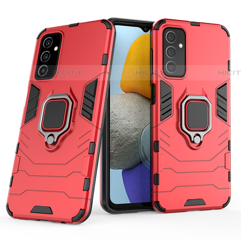 Custodia Silicone e Plastica Opaca Cover con Magnetico Anello Supporto S01 per Samsung Galaxy F23 5G