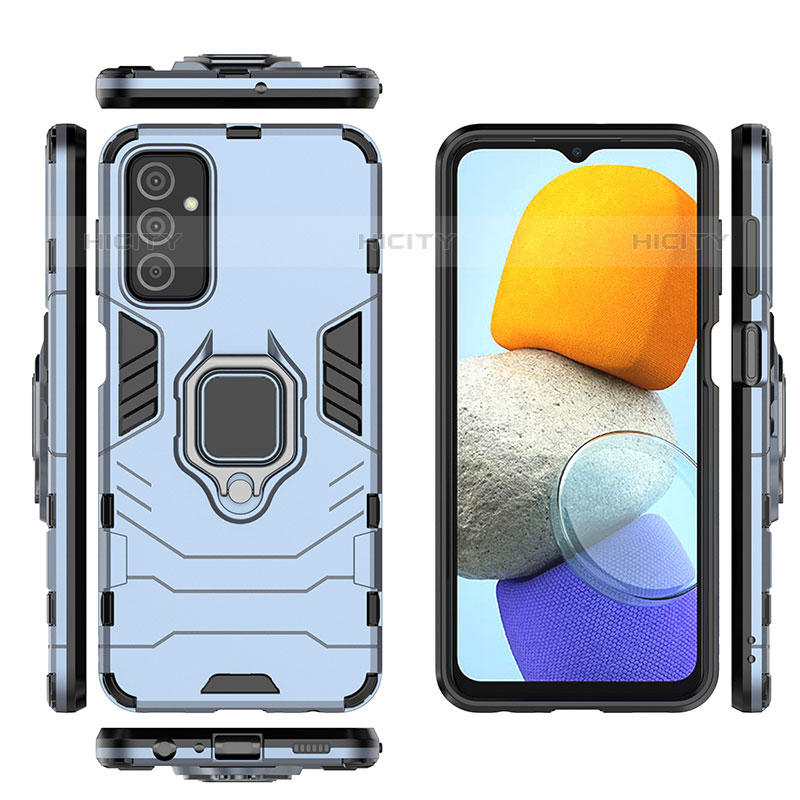 Custodia Silicone e Plastica Opaca Cover con Magnetico Anello Supporto S01 per Samsung Galaxy M23 5G