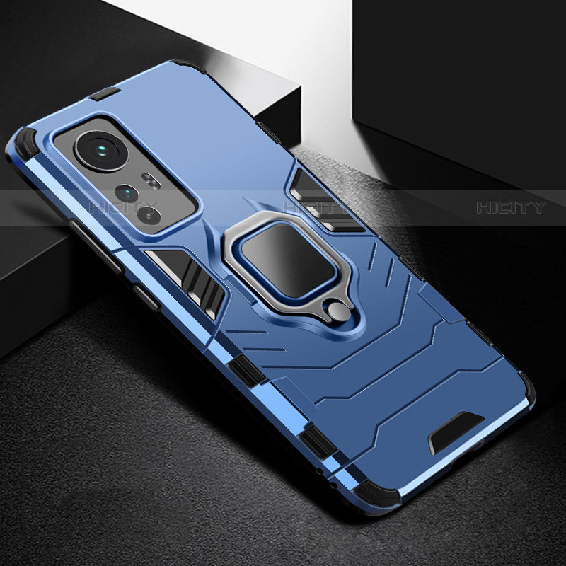 Custodia Silicone e Plastica Opaca Cover con Magnetico Anello Supporto S01 per Xiaomi Mi 12 Lite 5G