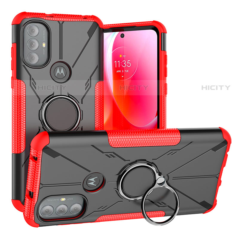 Custodia Silicone e Plastica Opaca Cover con Magnetico Anello Supporto S02 per Motorola Moto G Play (2023)