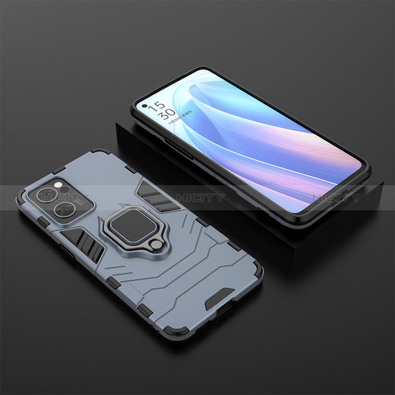 Custodia Silicone e Plastica Opaca Cover con Magnetico Anello Supporto S02 per OnePlus Nord CE 2 5G