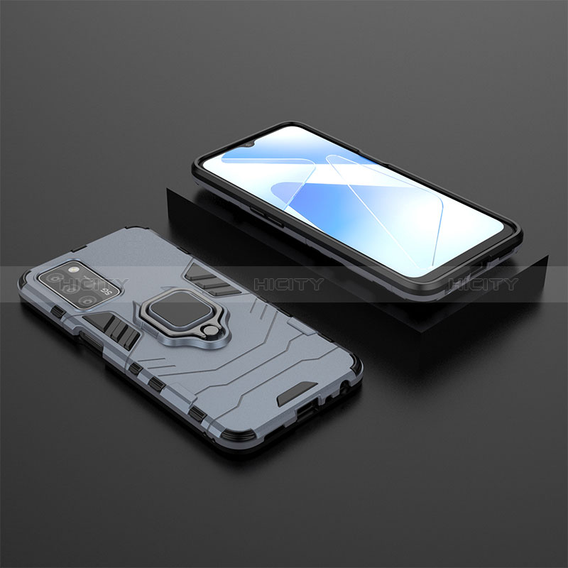 Custodia Silicone e Plastica Opaca Cover con Magnetico Anello Supporto S02 per Oppo A56 5G