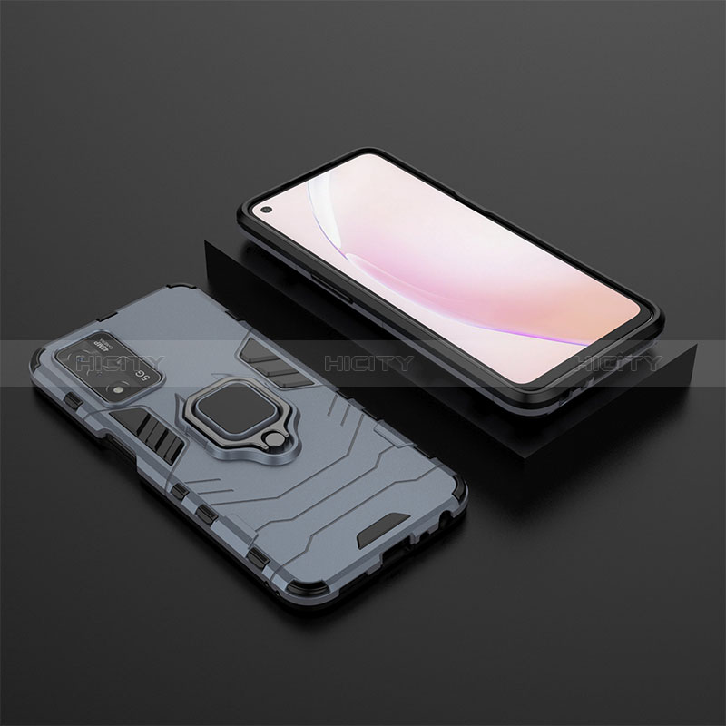 Custodia Silicone e Plastica Opaca Cover con Magnetico Anello Supporto S02 per Oppo A93s 5G