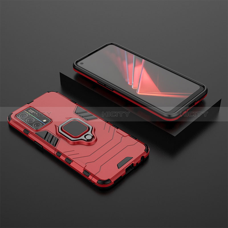 Custodia Silicone e Plastica Opaca Cover con Magnetico Anello Supporto S02 per Oppo K9 5G