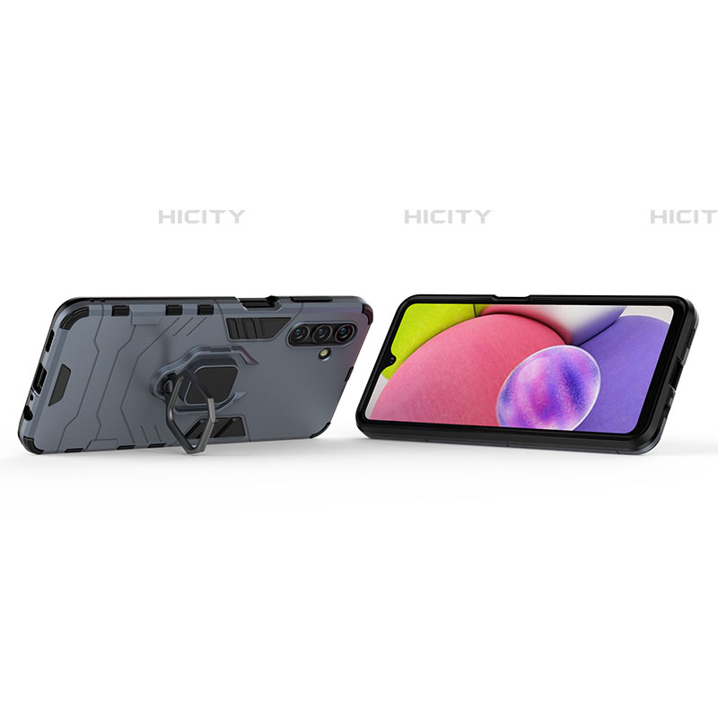 Custodia Silicone e Plastica Opaca Cover con Magnetico Anello Supporto S02 per Samsung Galaxy A04s