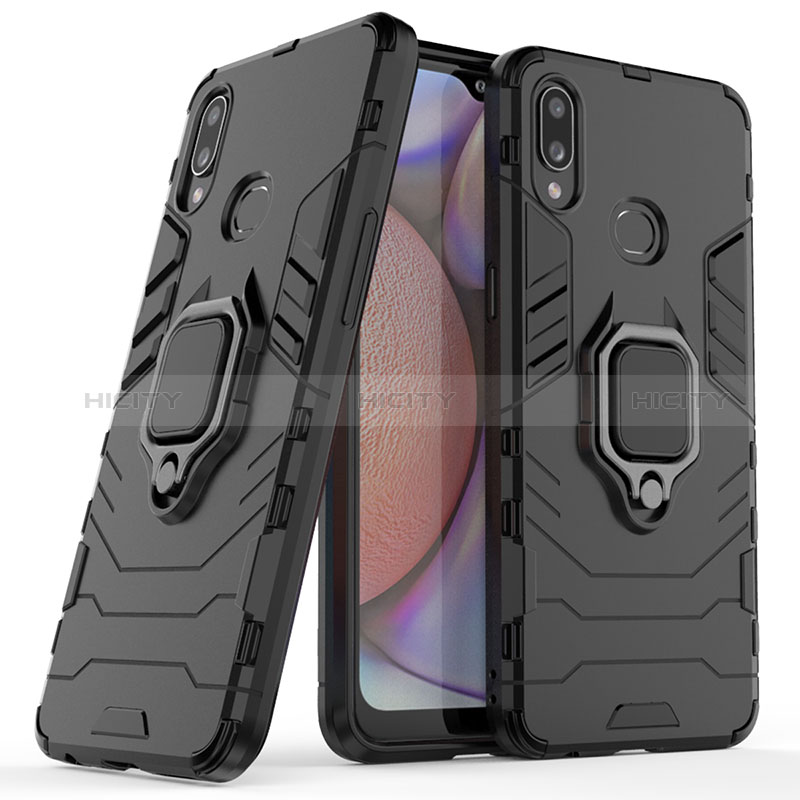 Custodia Silicone e Plastica Opaca Cover con Magnetico Anello Supporto S02 per Samsung Galaxy A10s