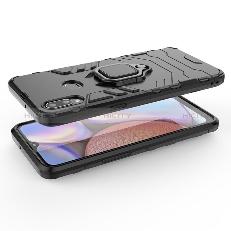 Custodia Silicone e Plastica Opaca Cover con Magnetico Anello Supporto S02 per Samsung Galaxy A10s