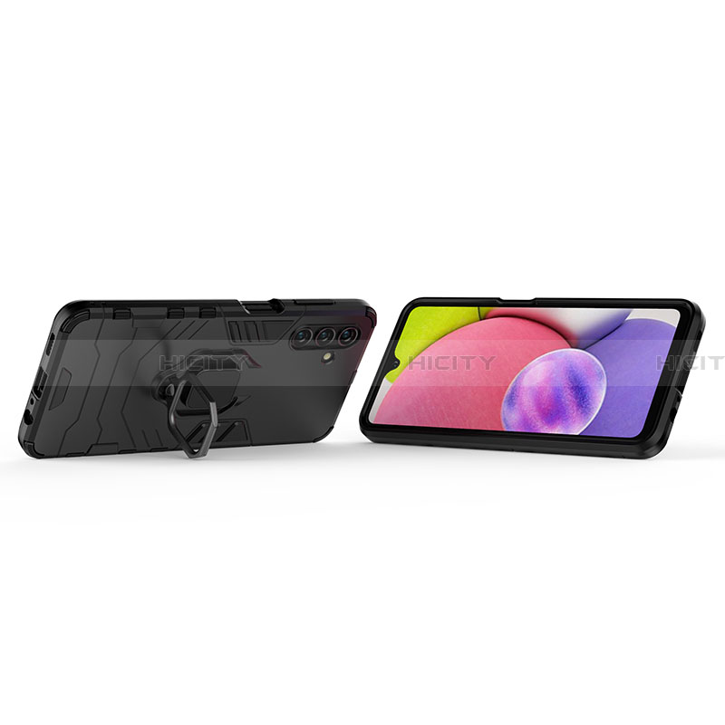 Custodia Silicone e Plastica Opaca Cover con Magnetico Anello Supporto S02 per Samsung Galaxy A13 5G