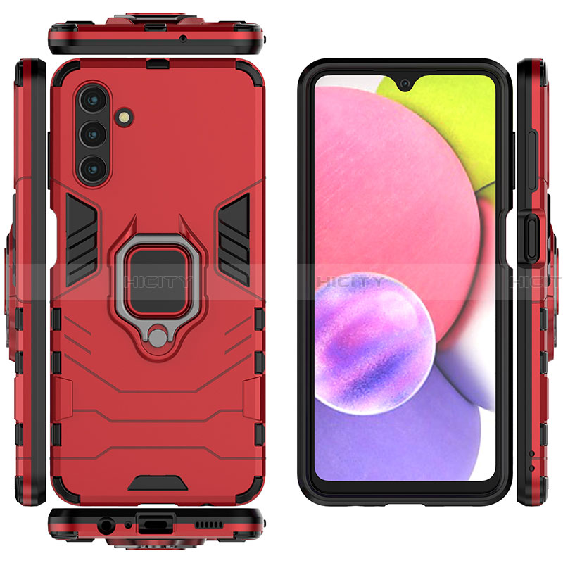 Custodia Silicone e Plastica Opaca Cover con Magnetico Anello Supporto S02 per Samsung Galaxy A13 5G