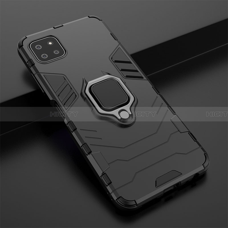 Custodia Silicone e Plastica Opaca Cover con Magnetico Anello Supporto S02 per Samsung Galaxy A22 5G