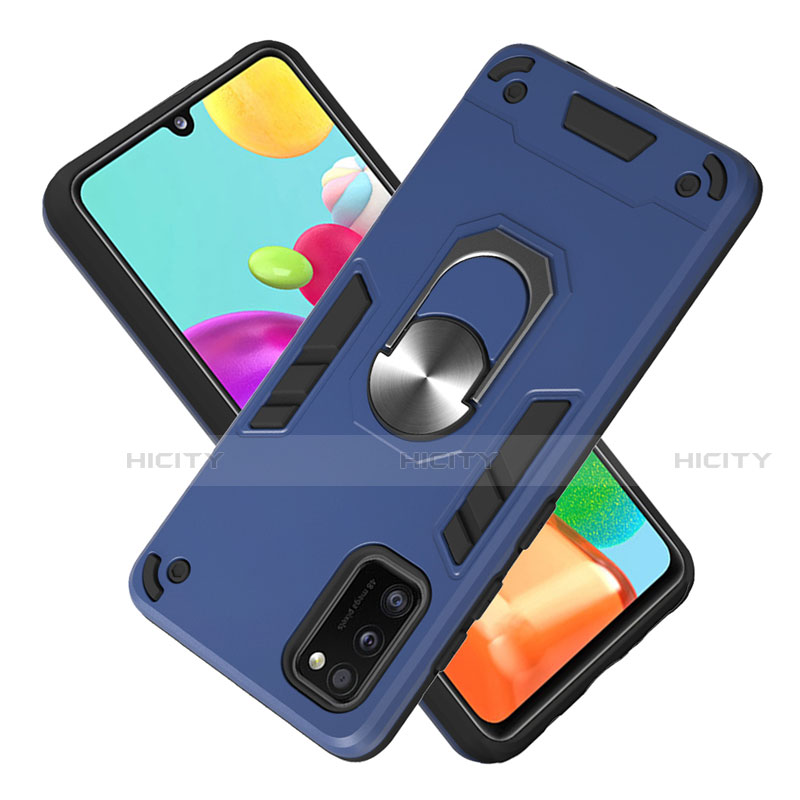 Custodia Silicone e Plastica Opaca Cover con Magnetico Anello Supporto S02 per Samsung Galaxy A41