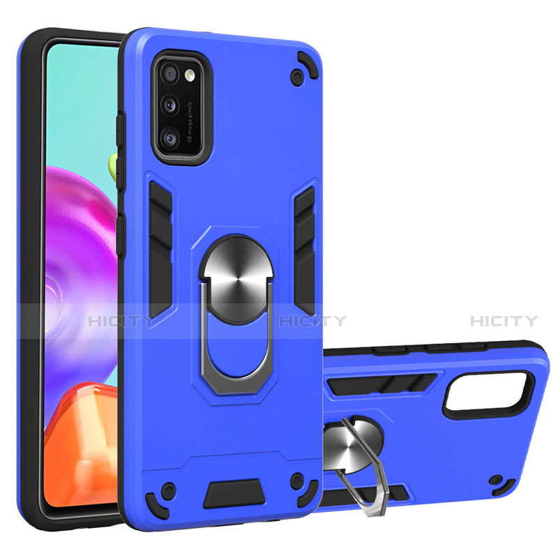 Custodia Silicone e Plastica Opaca Cover con Magnetico Anello Supporto S02 per Samsung Galaxy A41