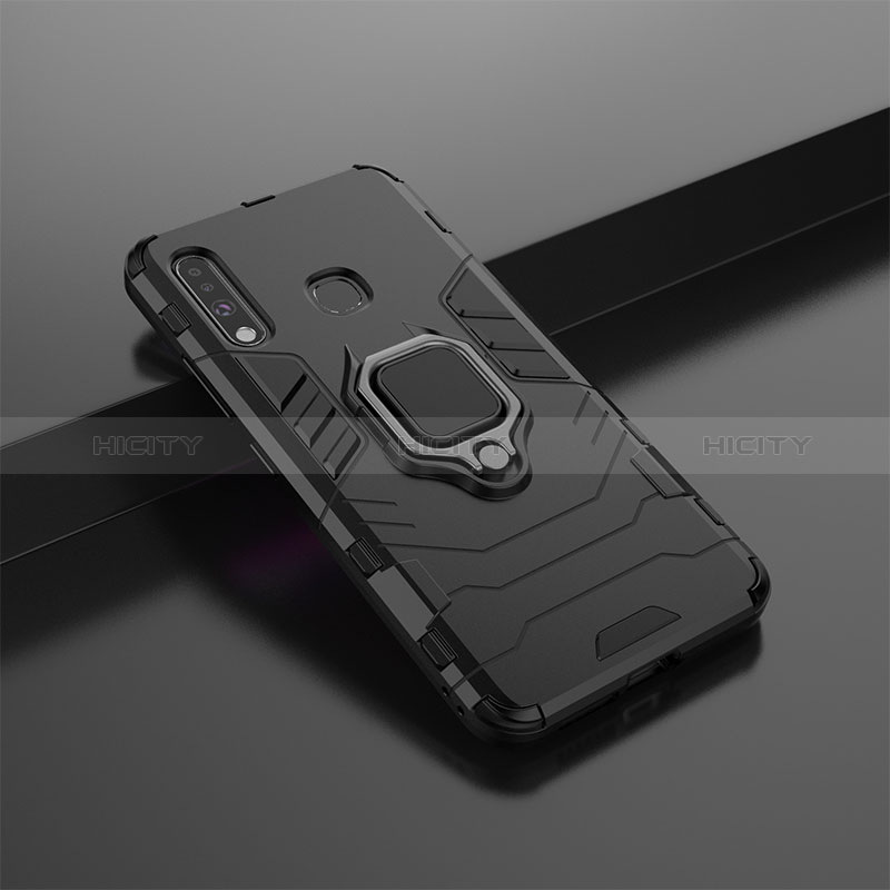 Custodia Silicone e Plastica Opaca Cover con Magnetico Anello Supporto S02 per Samsung Galaxy A70E