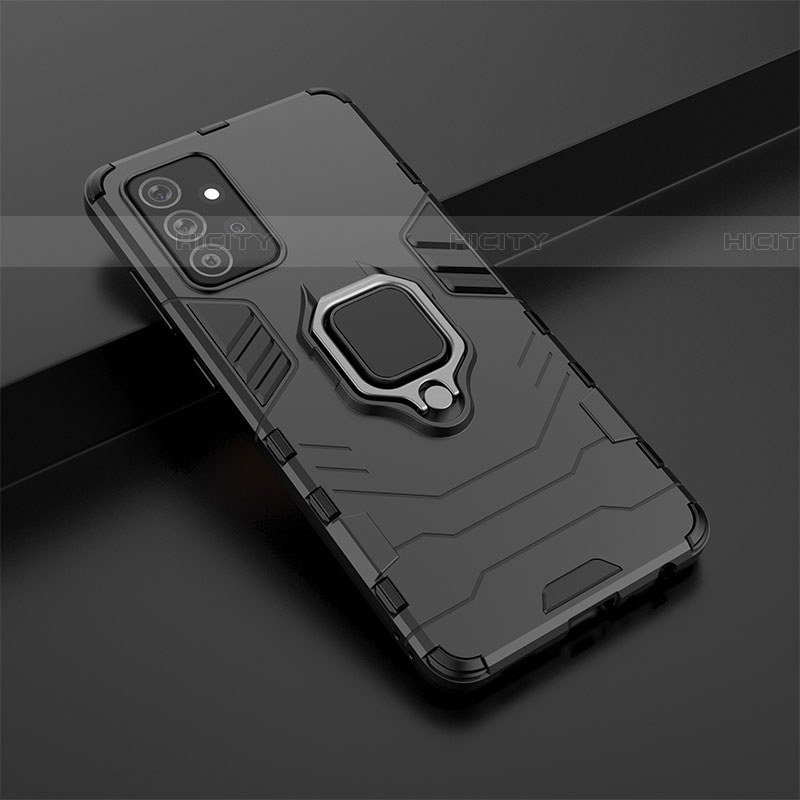 Custodia Silicone e Plastica Opaca Cover con Magnetico Anello Supporto S02 per Samsung Galaxy A72 5G