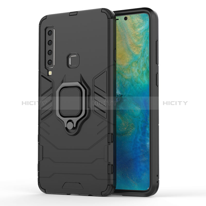 Custodia Silicone e Plastica Opaca Cover con Magnetico Anello Supporto S02 per Samsung Galaxy A9 (2018) A920