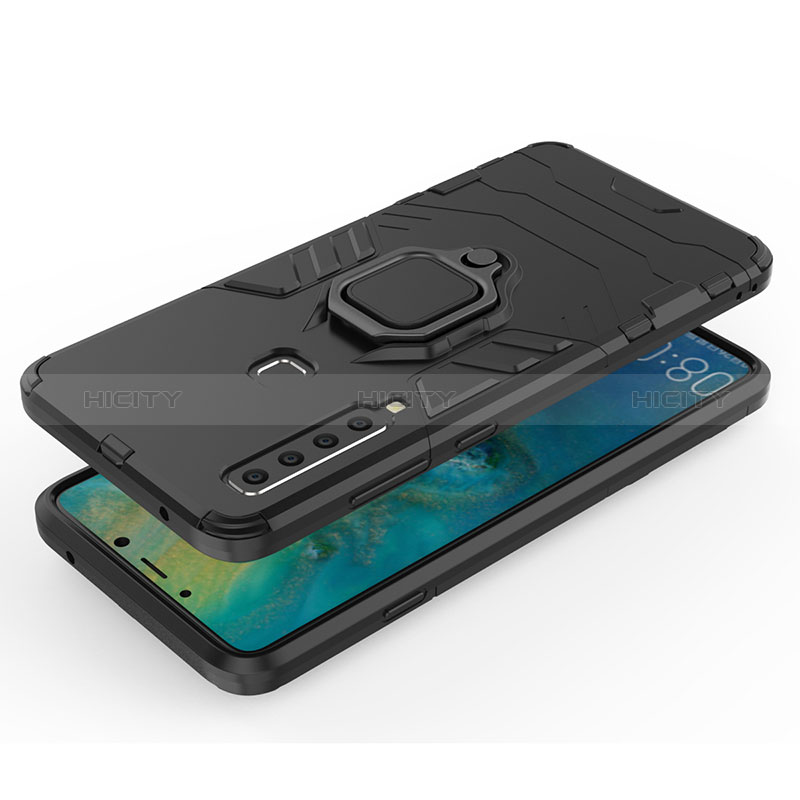 Custodia Silicone e Plastica Opaca Cover con Magnetico Anello Supporto S02 per Samsung Galaxy A9s