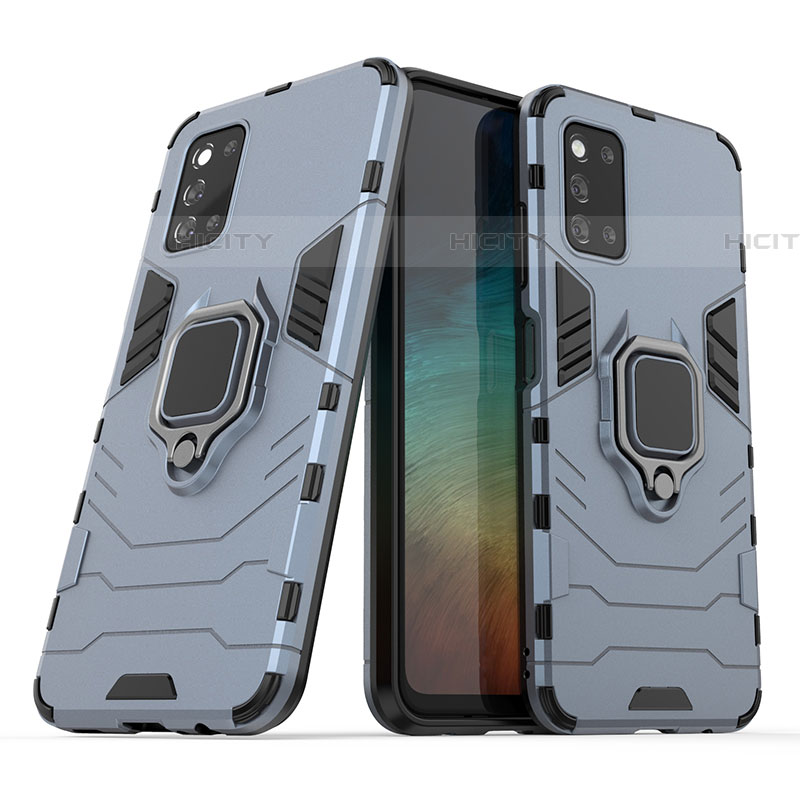 Custodia Silicone e Plastica Opaca Cover con Magnetico Anello Supporto S02 per Samsung Galaxy F52 5G