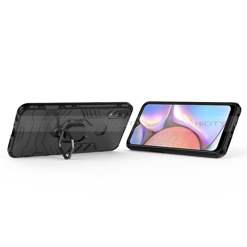 Custodia Silicone e Plastica Opaca Cover con Magnetico Anello Supporto S02 per Samsung Galaxy M01s