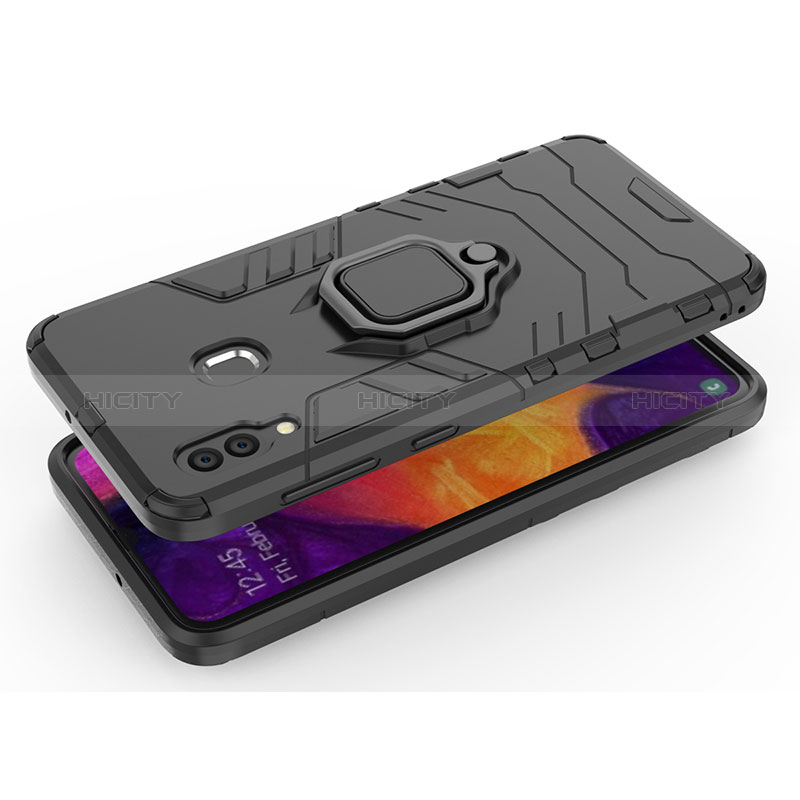 Custodia Silicone e Plastica Opaca Cover con Magnetico Anello Supporto S02 per Samsung Galaxy M10S