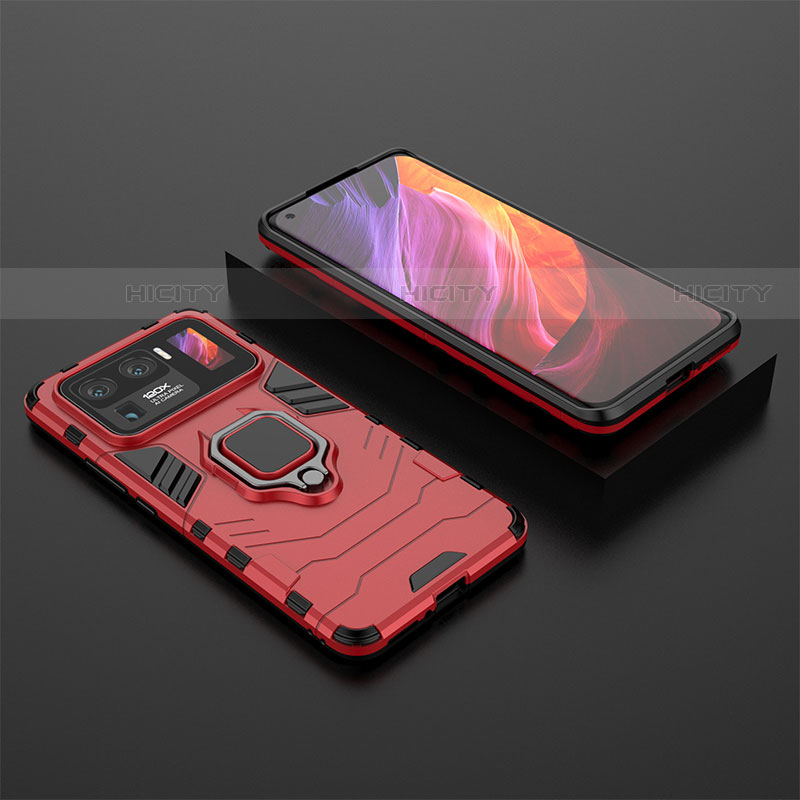 Custodia Silicone e Plastica Opaca Cover con Magnetico Anello Supporto S02 per Xiaomi Mi 11 Ultra 5G