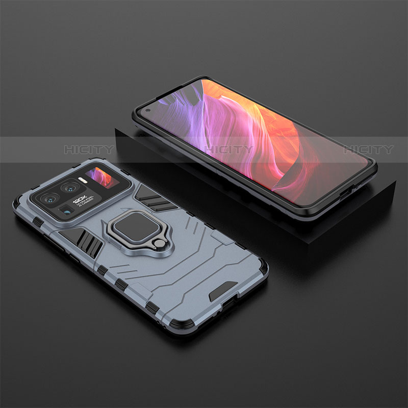 Custodia Silicone e Plastica Opaca Cover con Magnetico Anello Supporto S02 per Xiaomi Mi 11 Ultra 5G