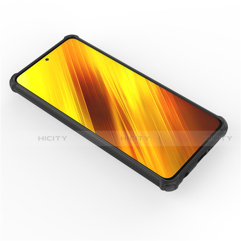 Custodia Silicone e Plastica Opaca Cover con Magnetico Anello Supporto S02 per Xiaomi Poco X3 Pro