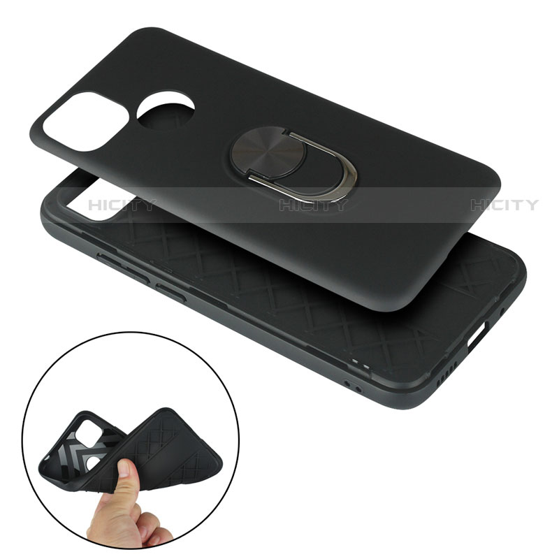 Custodia Silicone e Plastica Opaca Cover con Magnetico Anello Supporto S02 per Xiaomi Redmi 9 India