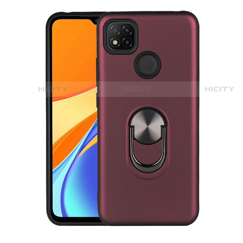 Custodia Silicone e Plastica Opaca Cover con Magnetico Anello Supporto S02 per Xiaomi Redmi 9C