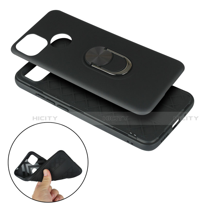 Custodia Silicone e Plastica Opaca Cover con Magnetico Anello Supporto S02 per Xiaomi Redmi 9C NFC