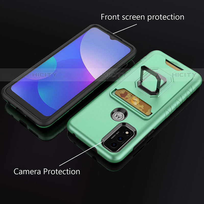 Custodia Silicone e Plastica Opaca Cover con Magnetico Anello Supporto S03 per Motorola Moto G Pure