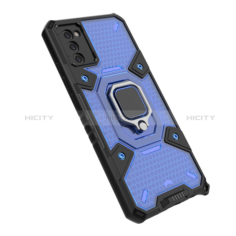 Custodia Silicone e Plastica Opaca Cover con Magnetico Anello Supporto S03 per Samsung Galaxy A02s