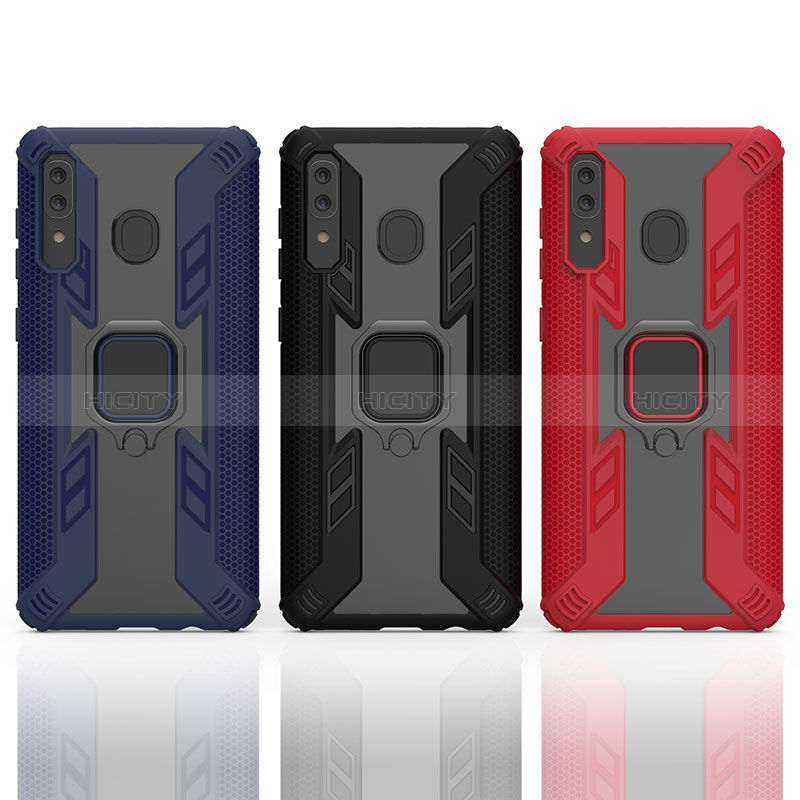 Custodia Silicone e Plastica Opaca Cover con Magnetico Anello Supporto S03 per Samsung Galaxy A30