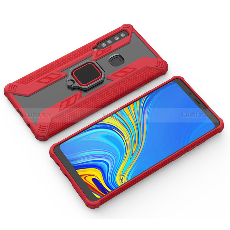 Custodia Silicone e Plastica Opaca Cover con Magnetico Anello Supporto S03 per Samsung Galaxy A9 Star Pro