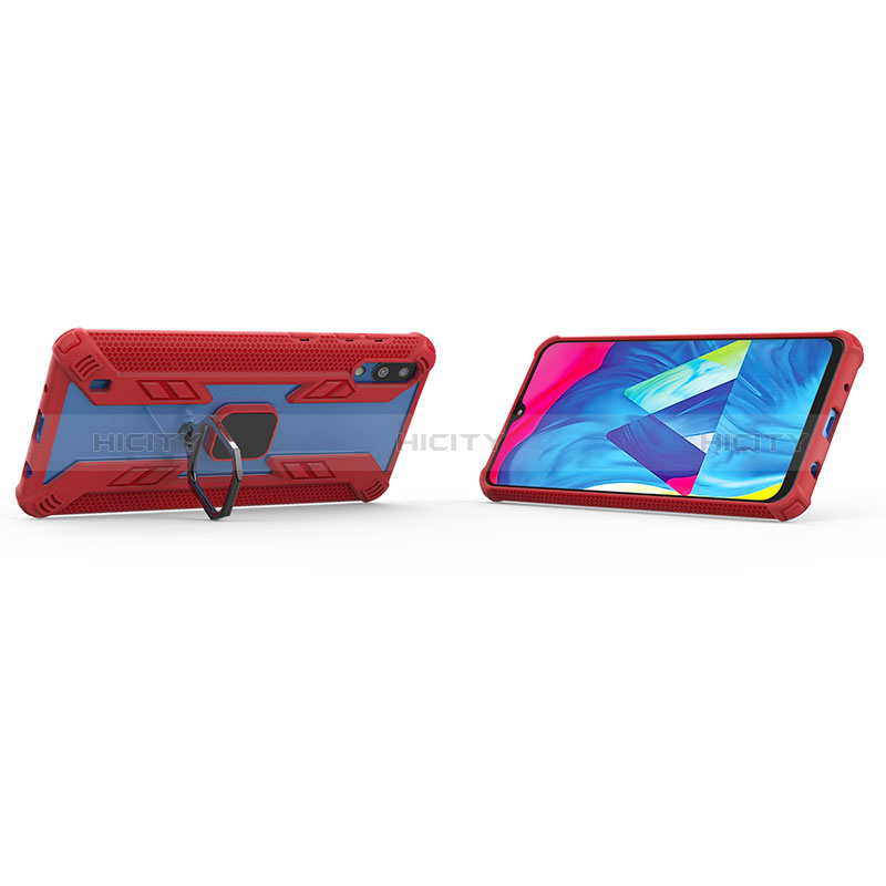 Custodia Silicone e Plastica Opaca Cover con Magnetico Anello Supporto S03 per Samsung Galaxy M10