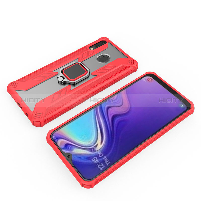 Custodia Silicone e Plastica Opaca Cover con Magnetico Anello Supporto S03 per Samsung Galaxy M20