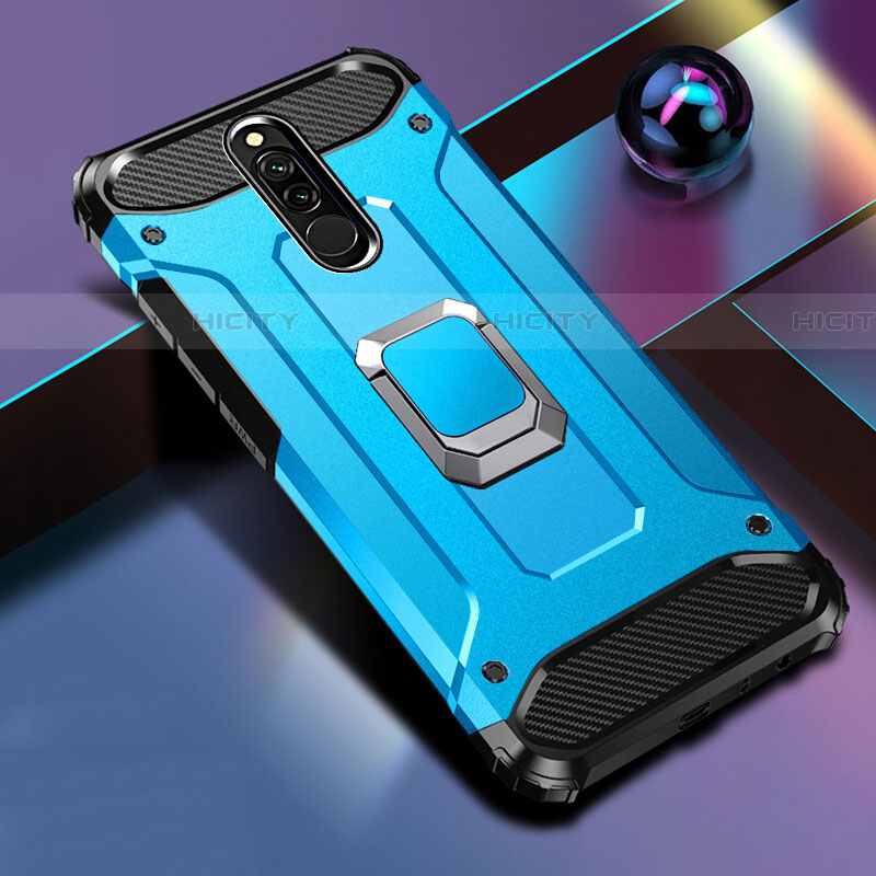 Custodia Silicone e Plastica Opaca Cover con Magnetico Anello Supporto S03 per Xiaomi Redmi 8