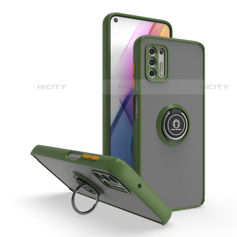 Custodia Silicone e Plastica Opaca Cover con Magnetico Anello Supporto S04 per Motorola Moto G Stylus (2021)