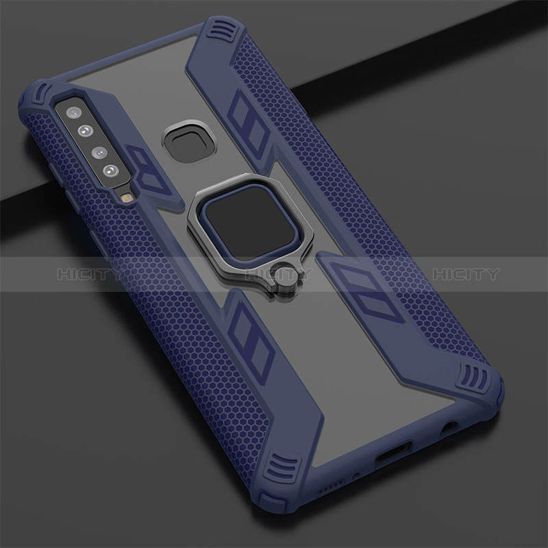 Custodia Silicone e Plastica Opaca Cover con Magnetico Anello Supporto S04 per Samsung Galaxy A9 (2018) A920