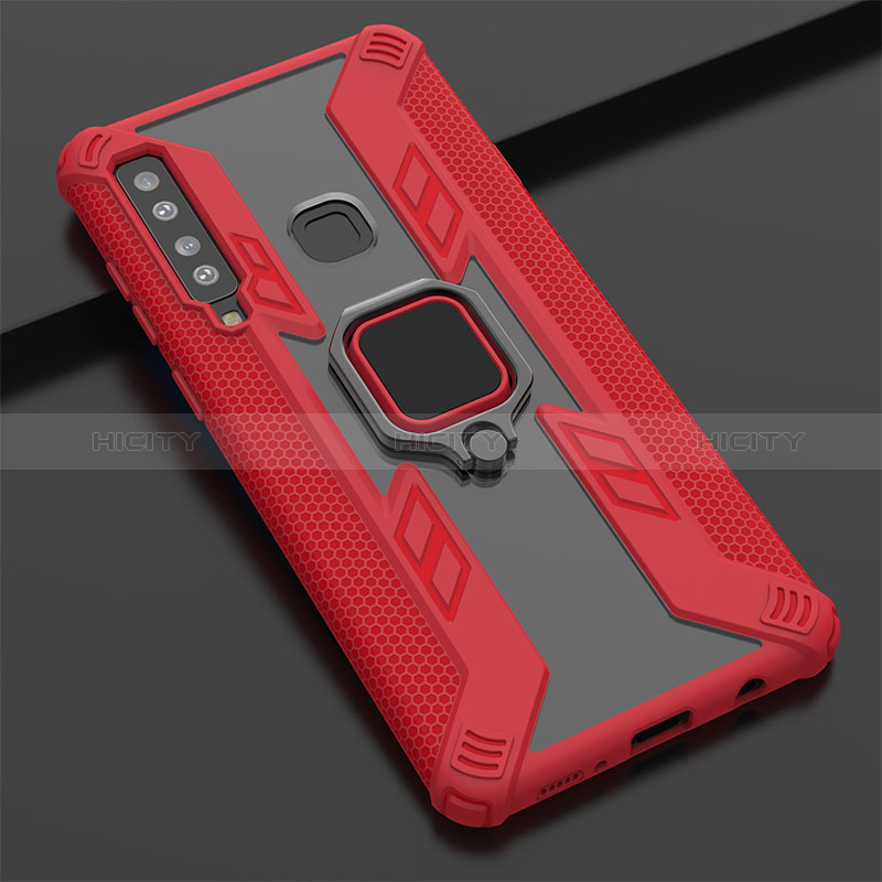 Custodia Silicone e Plastica Opaca Cover con Magnetico Anello Supporto S04 per Samsung Galaxy A9 Star Pro