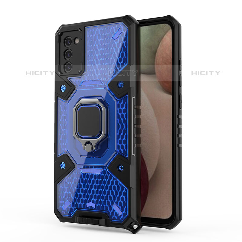 Custodia Silicone e Plastica Opaca Cover con Magnetico Anello Supporto S04 per Samsung Galaxy M02s