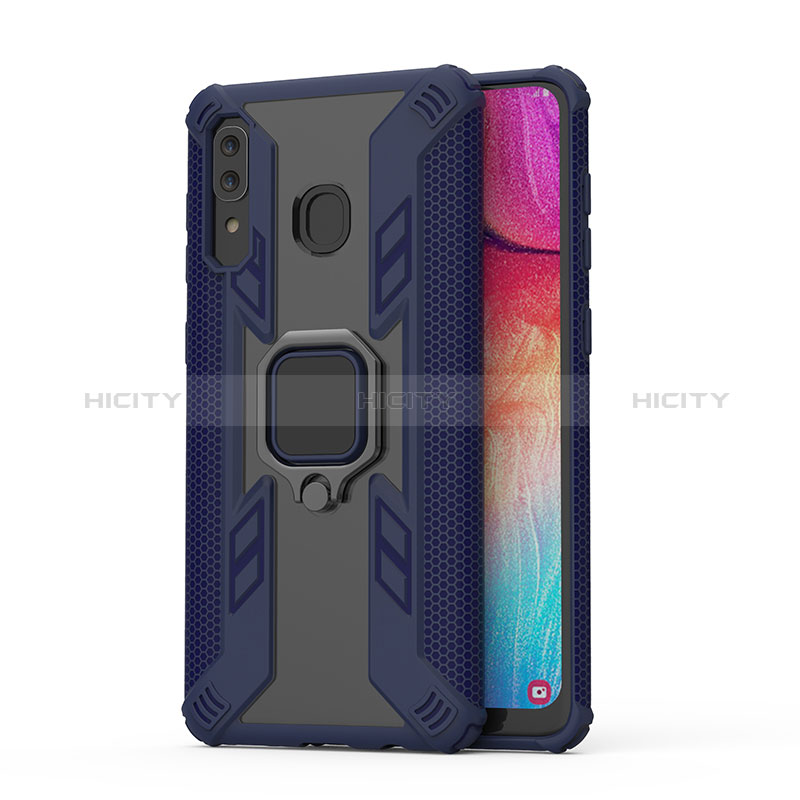 Custodia Silicone e Plastica Opaca Cover con Magnetico Anello Supporto S04 per Samsung Galaxy M10S