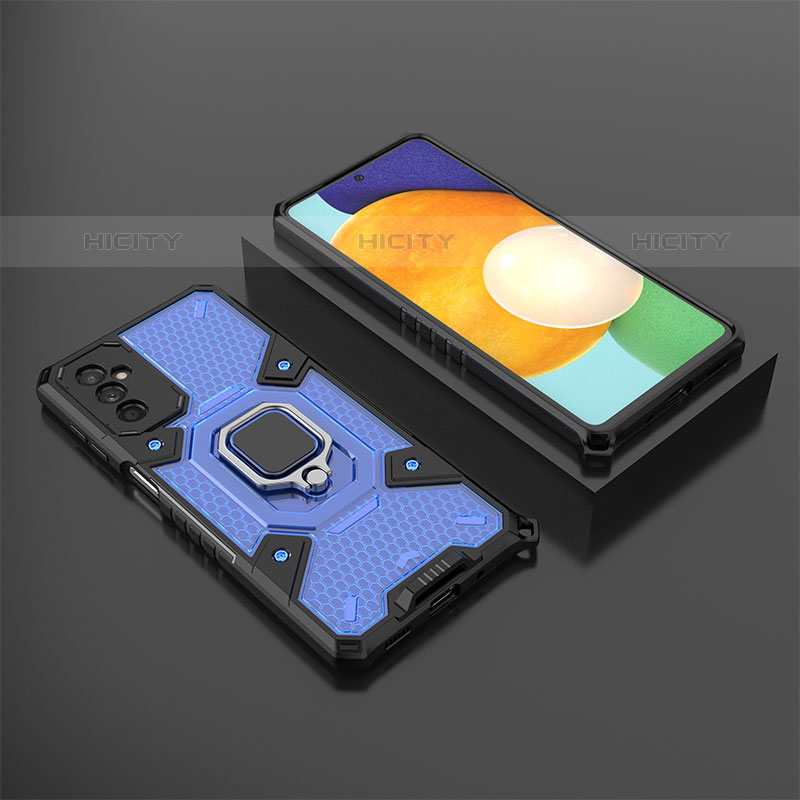 Custodia Silicone e Plastica Opaca Cover con Magnetico Anello Supporto S04 per Samsung Galaxy M52 5G