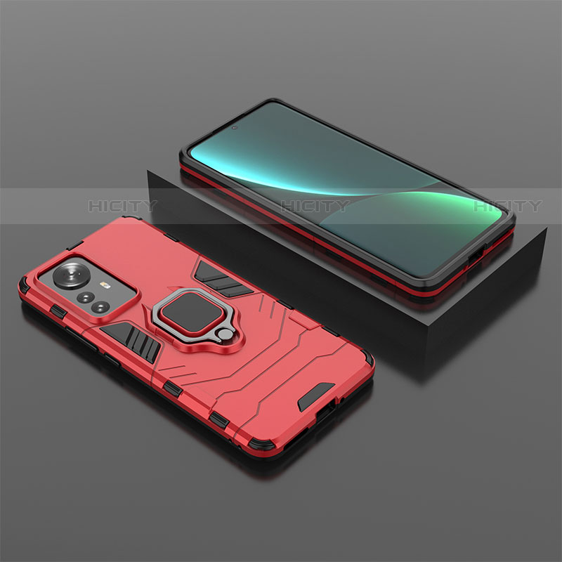 Custodia Silicone e Plastica Opaca Cover con Magnetico Anello Supporto S04 per Xiaomi Mi 12 Lite 5G