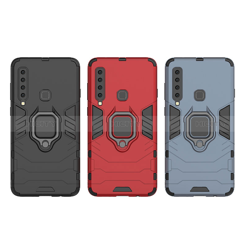 Custodia Silicone e Plastica Opaca Cover con Magnetico Anello Supporto S06 per Samsung Galaxy A9s