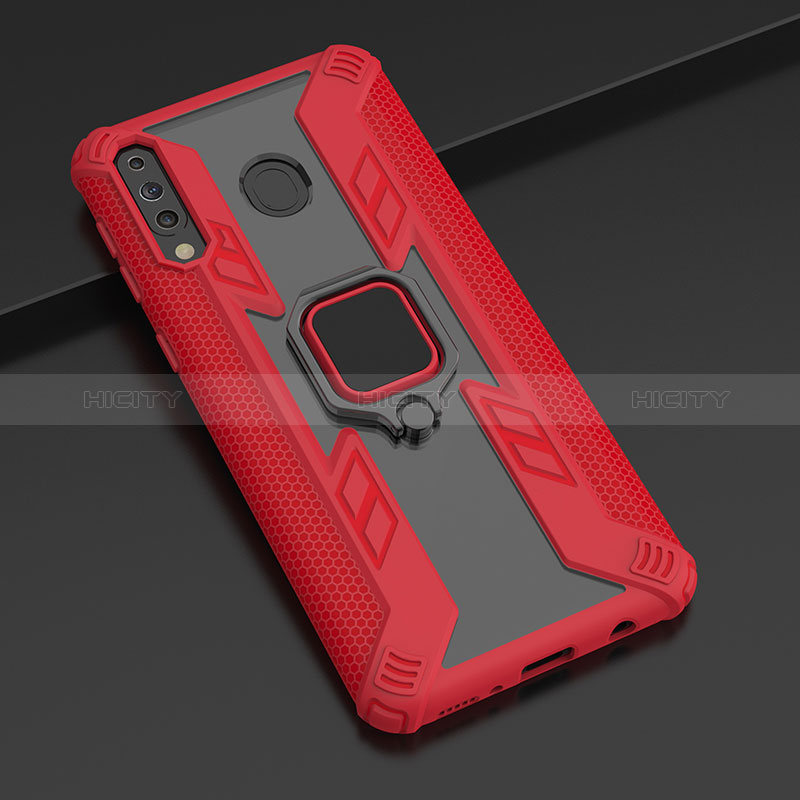 Custodia Silicone e Plastica Opaca Cover con Magnetico Anello Supporto S06 per Samsung Galaxy M30