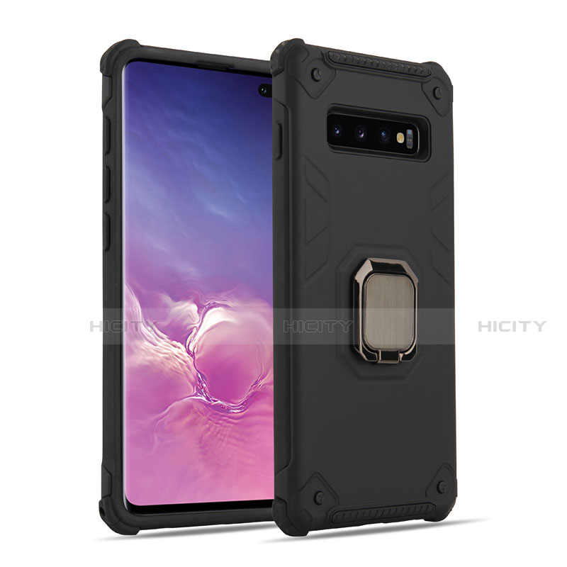 Custodia Silicone e Plastica Opaca Cover con Magnetico Anello Supporto T01 per Samsung Galaxy S10 5G