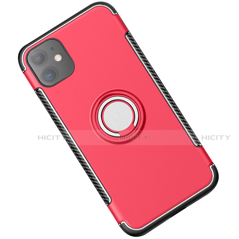 Custodia Silicone e Plastica Opaca Cover con Magnetico Anello Supporto Y01 per Apple iPhone 11