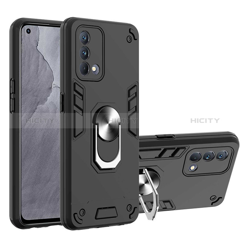 Custodia Silicone e Plastica Opaca Cover con Magnetico Anello Supporto Y01B per Realme GT Master 5G