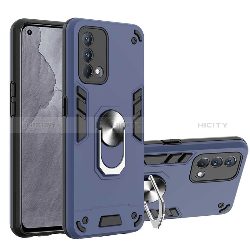 Custodia Silicone e Plastica Opaca Cover con Magnetico Anello Supporto Y01B per Realme GT Master 5G